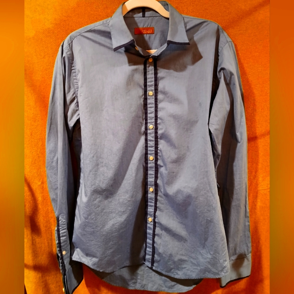 Mens Zara Piped Button Down